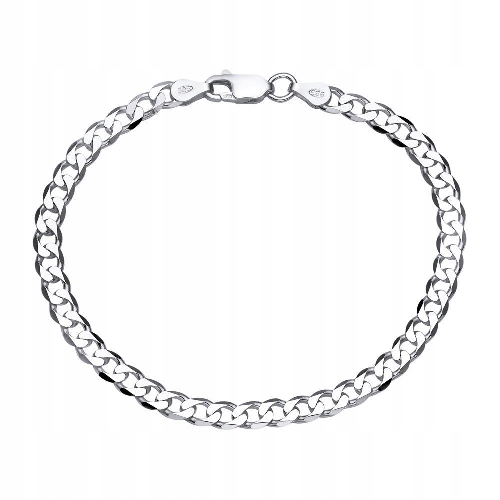 Stříbrný Pánský Náramek Stříbro 925 Pancíř 4,5 mm Diamantová Dárek