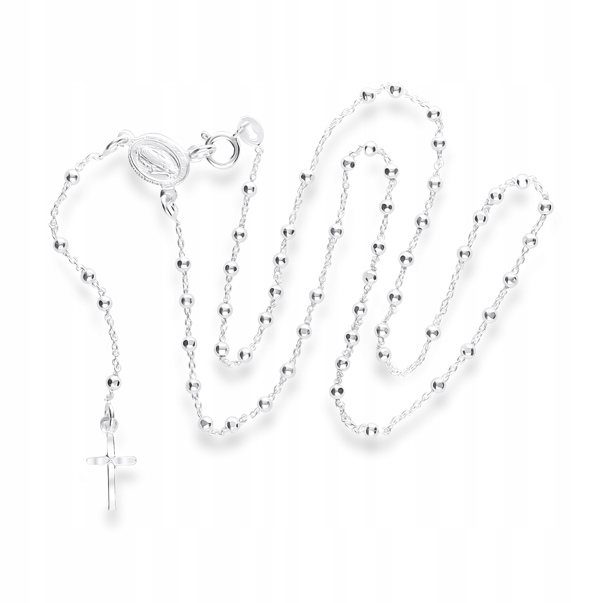 Stříbrný náhrdelník růženec křížek medailonek pro křtiny stříbro 925