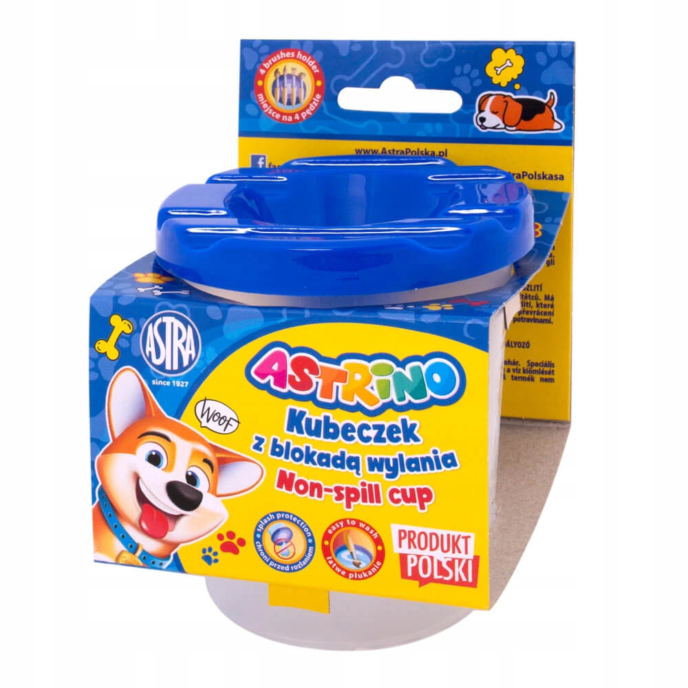 ASTRINO KUBEK NIEKAPEK na pędzle, pojemnik na wodę z blokadą