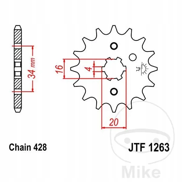 Zębatka przednia Jt F1263-11, 11Z, rozmiar 428