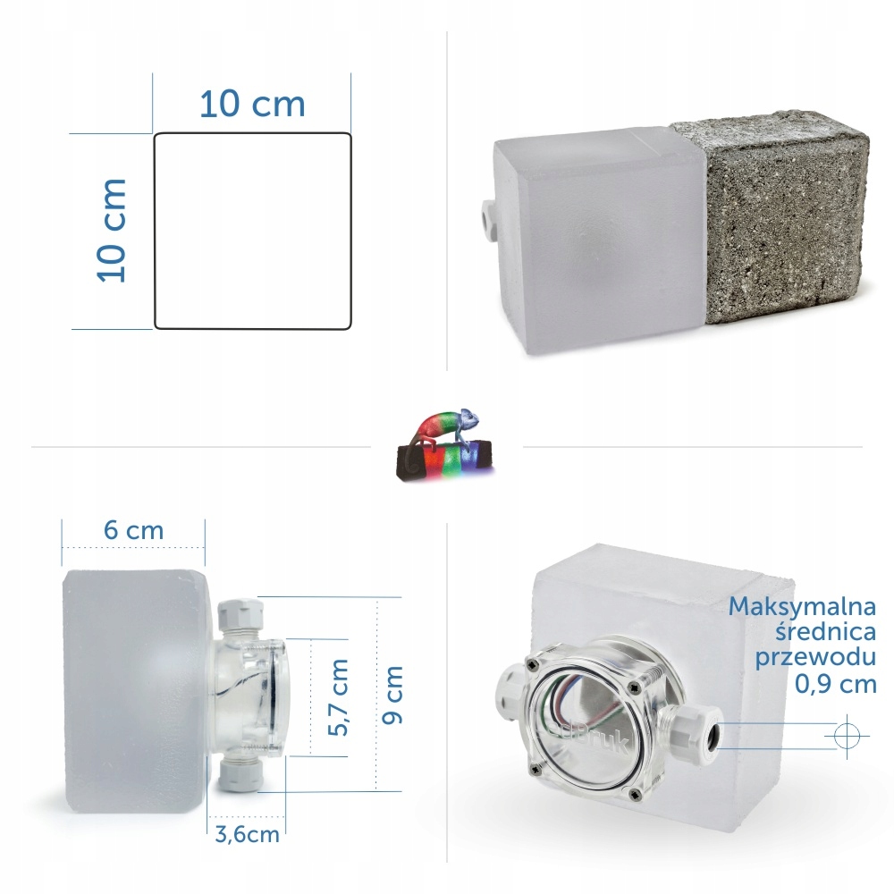 Świecąca Kostka Brukowa LED Oświetlenie do Polbruk Commix 10x10 CCT Stan opakowania oryginalne