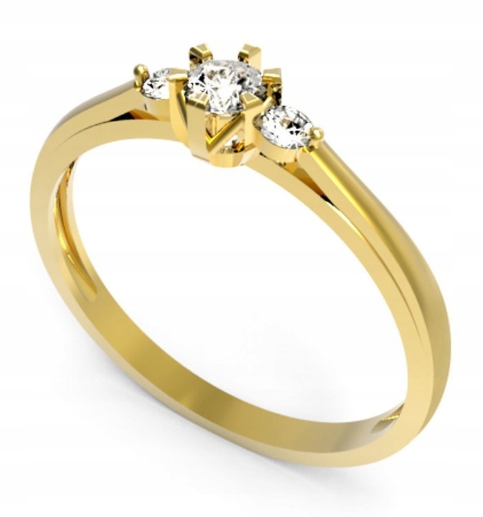 Zlatý Zásnubní Prstýnek Efektní Ryzost 585
