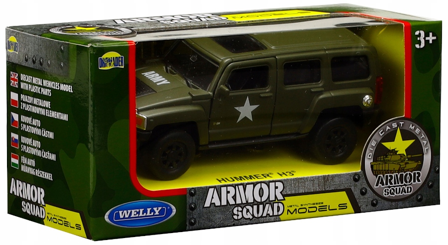 WELLY METALOWE AUTO TERENOWE HUMMER H3 HAMER Wiek dziecka 3 lata +