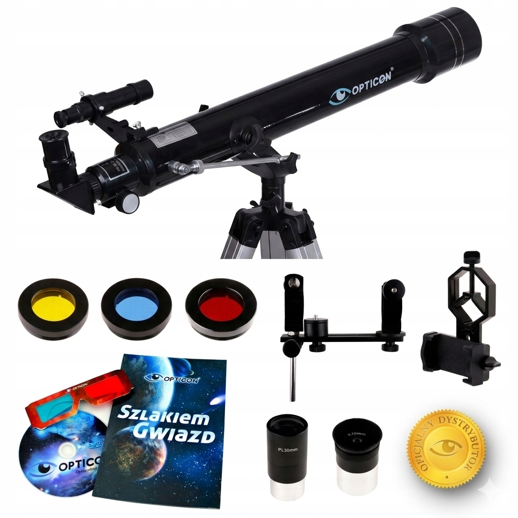 Profesjonalny Teleskop Opticon Taurus 70F700 Mapy Barlow CD