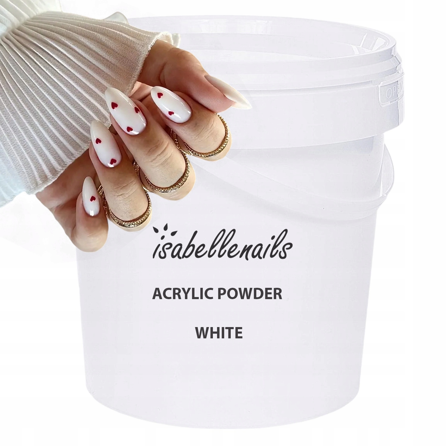 AKRYL DO PAZNOKCI PUDER PROSZEK AKRYLOWY WHITE 1L ISABELLENAILS BIAŁY