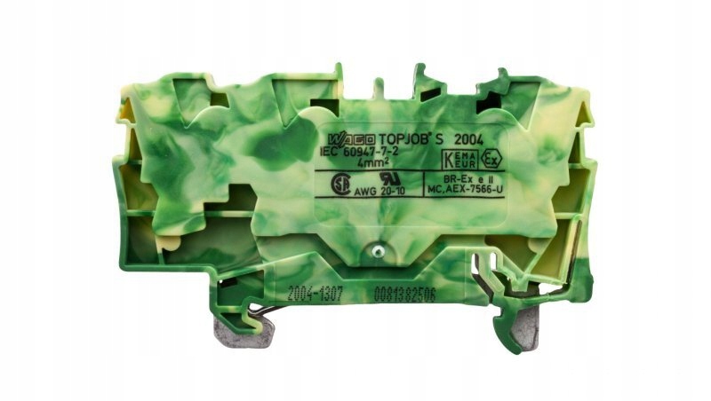 

Złączka szynowa 3-przewodowa 4mm2 żółto-zielona 20