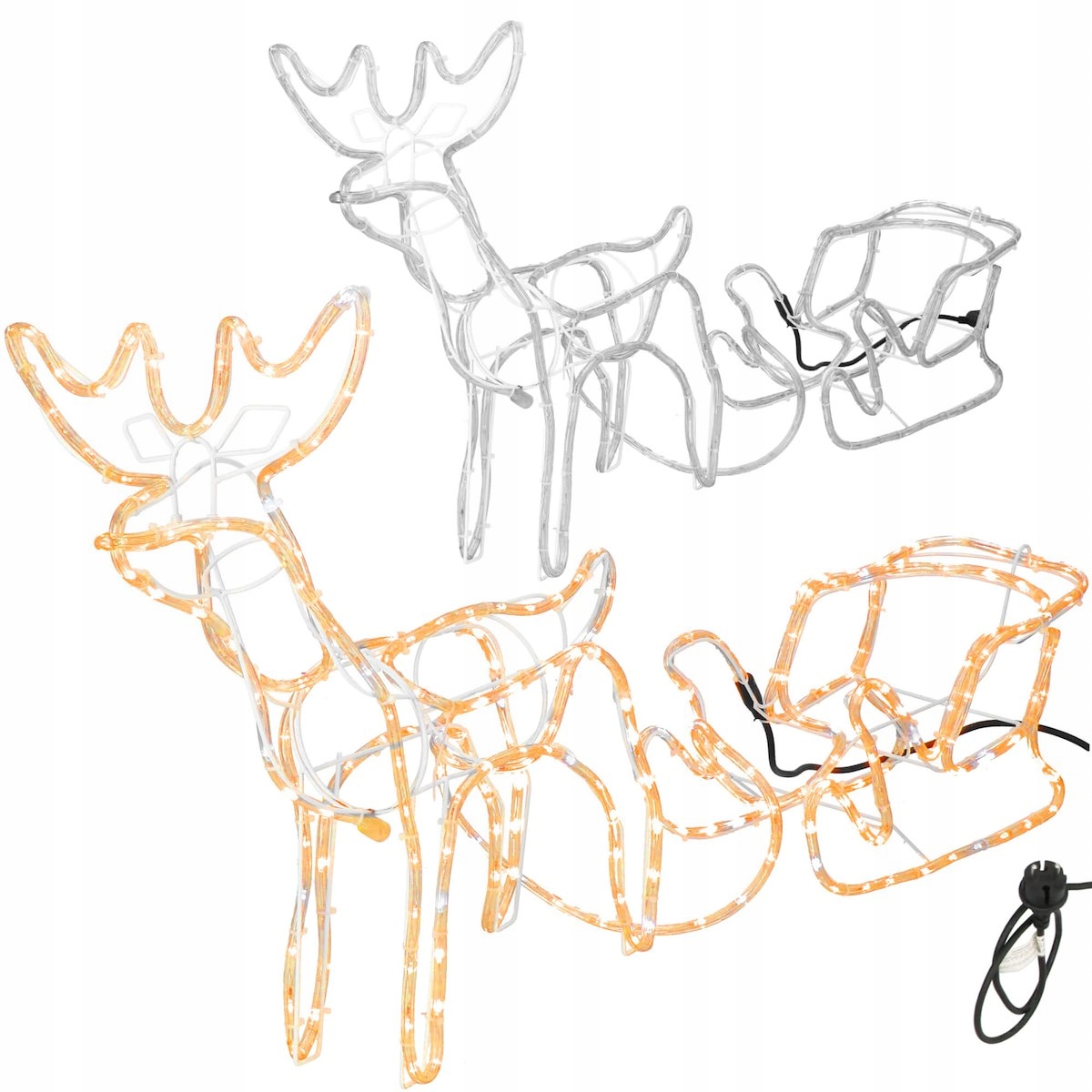 

Świecący Renifer Z Saniami Dekoracja +flash 150cm