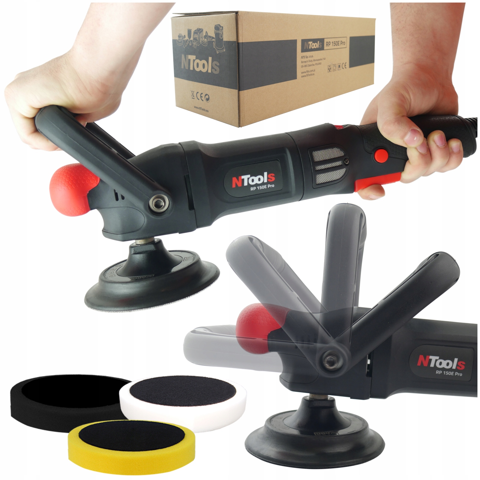 Leštička na leštění laku auta RP150E Pro NTools 3 Houbičky 1000W