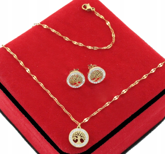 

Komplet Złoty Drzewko Szczęścia Stal 316 L