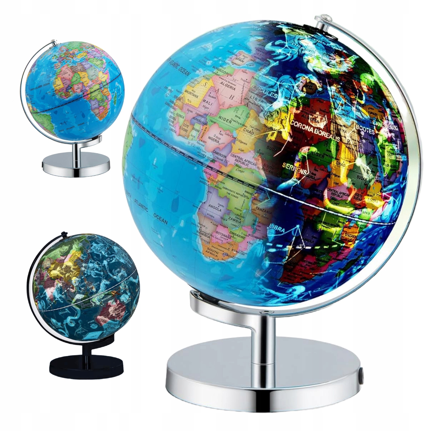 Globus Led Z Konstelacjami I Mapą Geograficzną 9,5 Cala