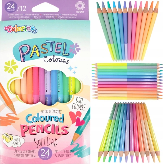 

Kredki ołówkowe Pastel 12szt 24 Colorino