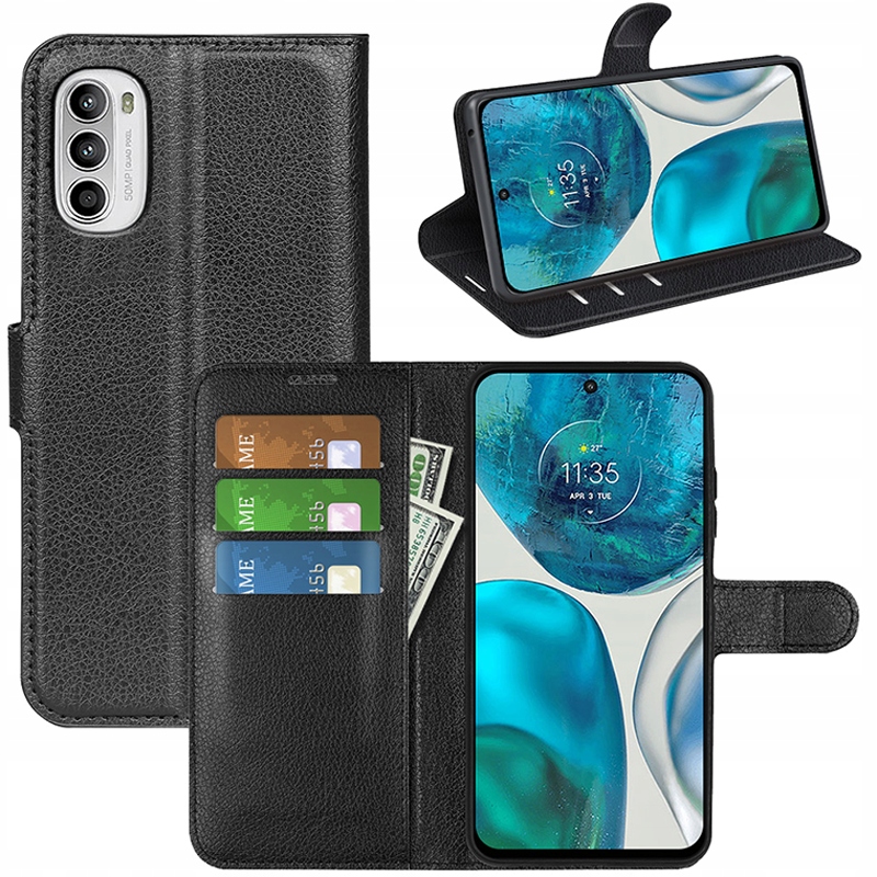 

Etui Portfel Litchi Pokrowiec Do Motorola G52/G82