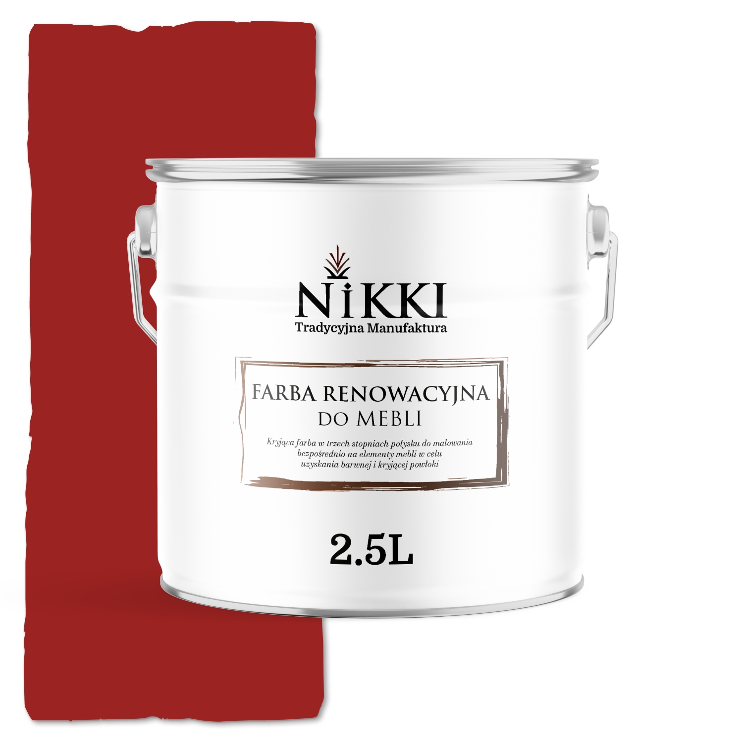 Farba Na Kuchynský Nábytok Predná Časť Červená Karmínová RAL3002 Polomatná 2,5 L