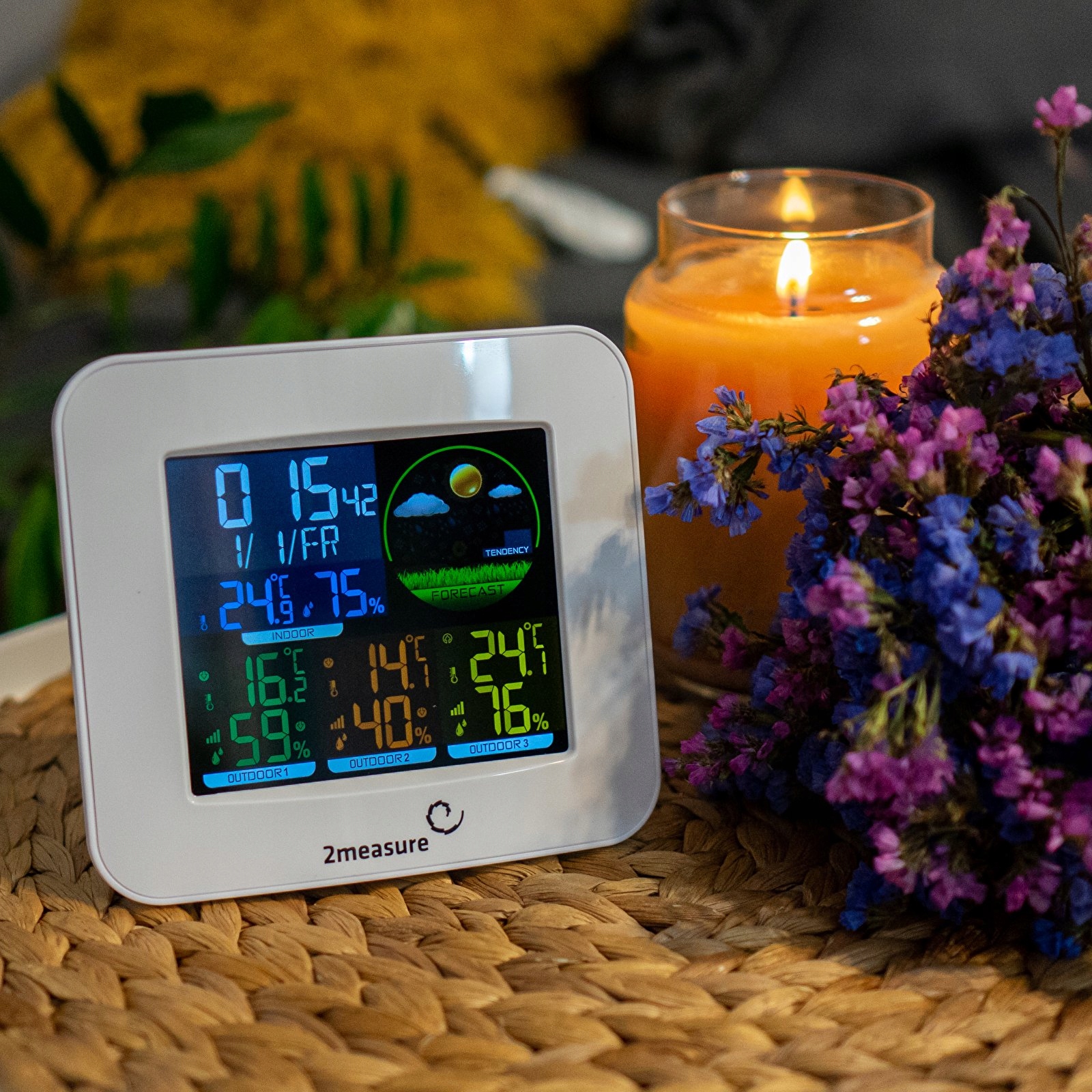 STACJA POGODOWA TERMOMETR HIGROMETR 3 CZUJNIKI Liczba obsługiwanych czujników 3