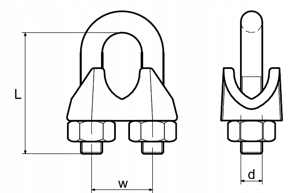 Zaciski do lin linek ocynk kabłąkowy 14 mm 5 sztuk Typ zacisk