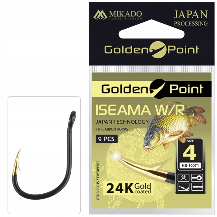 Haczyki gruntowe spławikowe Mikado Golden Point Iseama 4 W/r z oczkiem