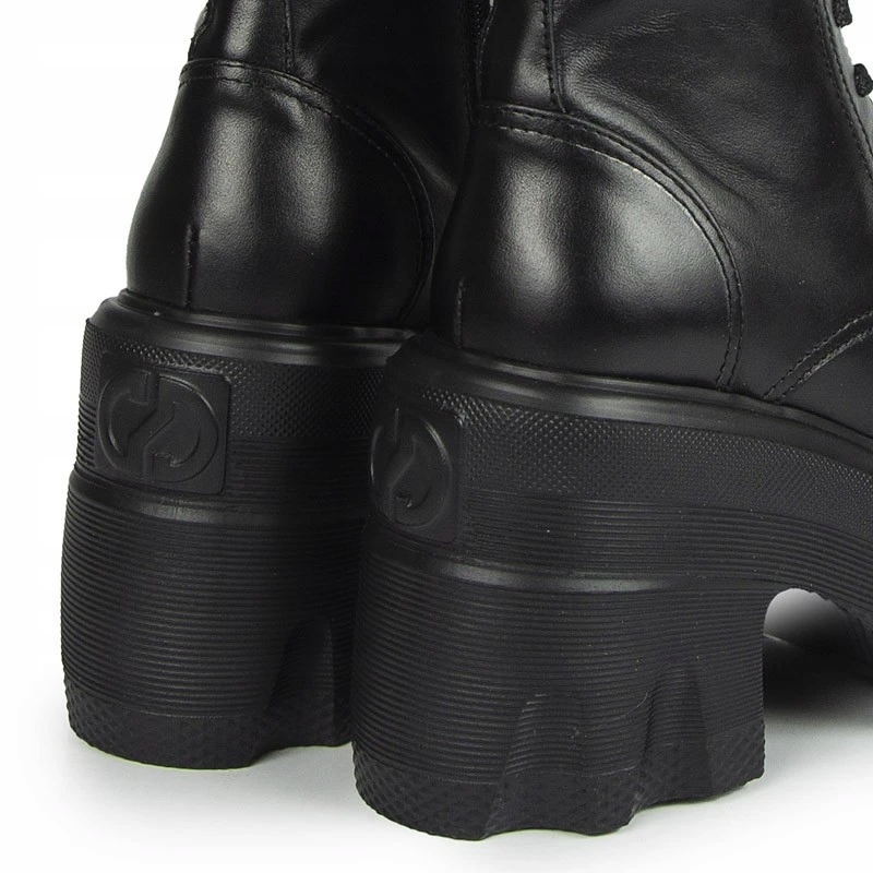 CARINII B9905 BOTKI WORKERY SKÓRA LICO CZARNE 38 Rozmiar 38