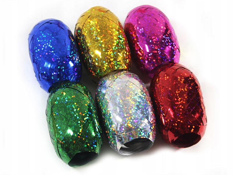 WSTĄŻKA PLASTIKOWA METALIZOWANA 5 mm/10 m 6 SZTUK
