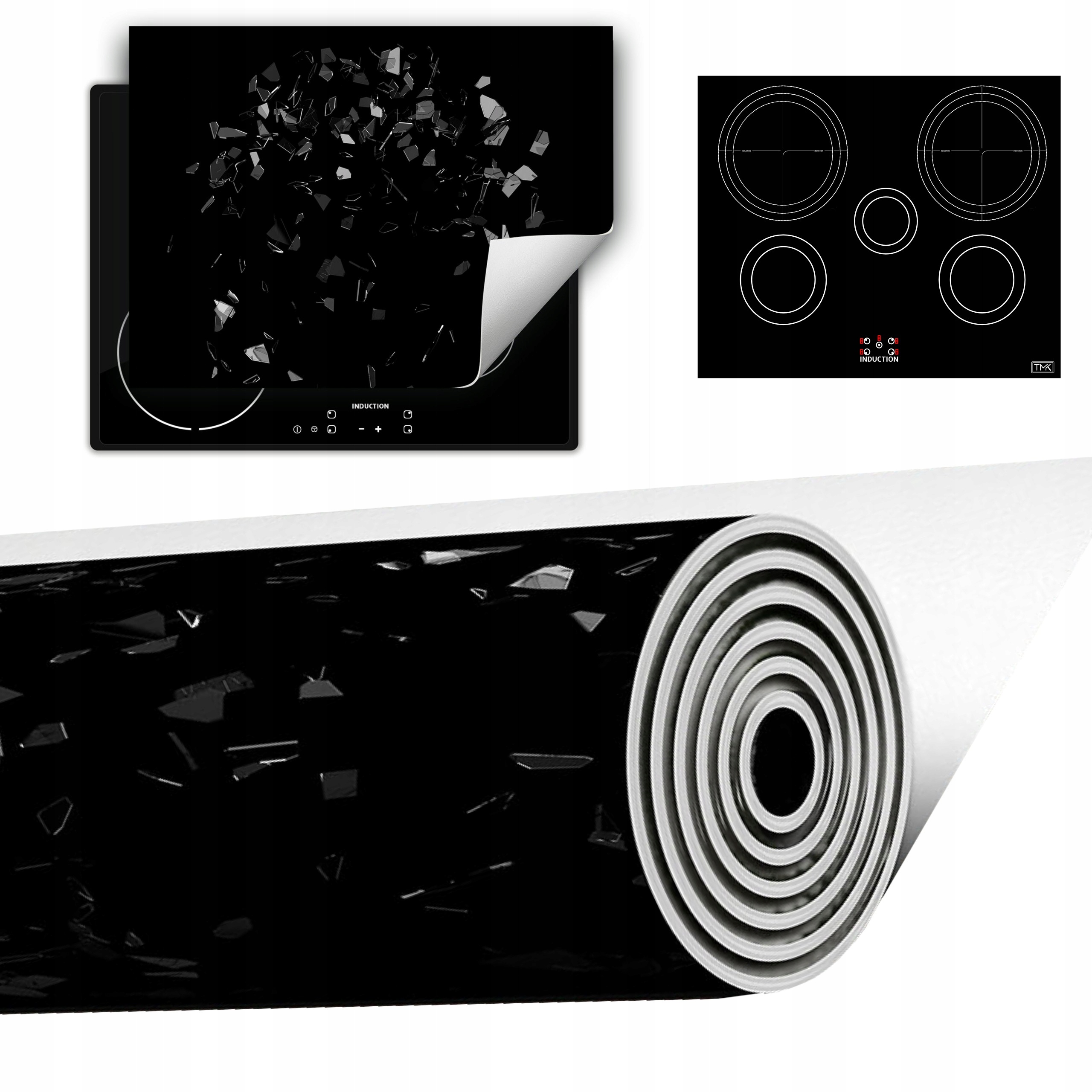 Vinylová Podložka Do Kuchyně Více Místa 70x52 černá sklo