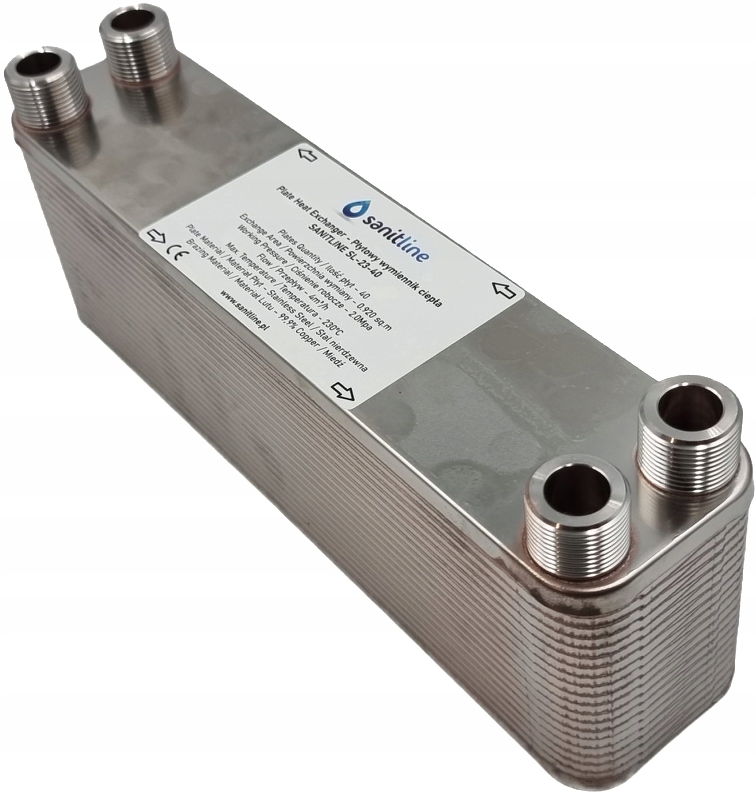 Výmenník Tepla Sanitline 40 Doskový Výkon 45 kW Pripojenie 4x 3/4" Co Cwu