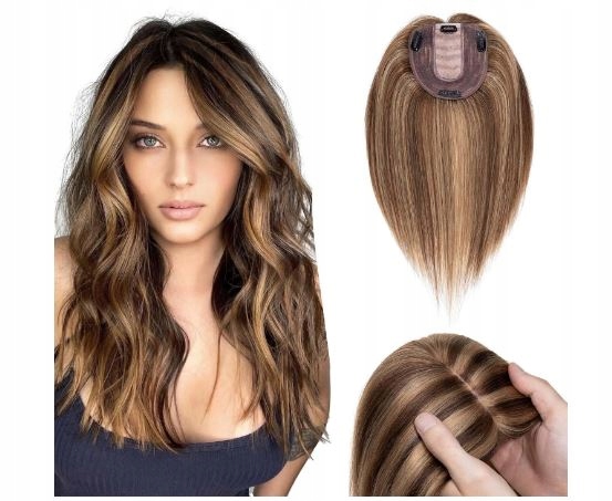 Topper 45 cm, Nástavec na vlasy Barva 4P27# Pásek Přírodní Vlasy 03#