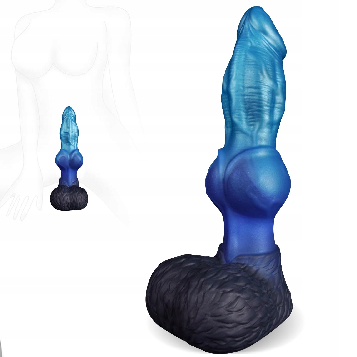 LOVIKEL Dildo Pies 24cm Realistyczny Silikonowy Z Przyssawką XXL — miniatura 8