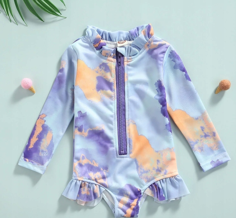 STRÓJ KĄPIELOWY DZIEWCZĘCY KOMBINEZON TIE DYE UV UPF50+ 98/104 3-4LAT Marka Inna marka