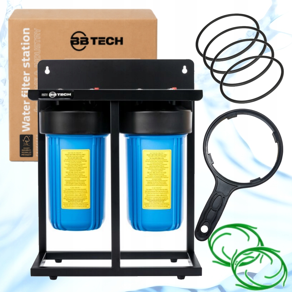 Stacja filtrująca wodę Big Blue 2x10" Bbtech – filtr 1" 2 stopniowy system