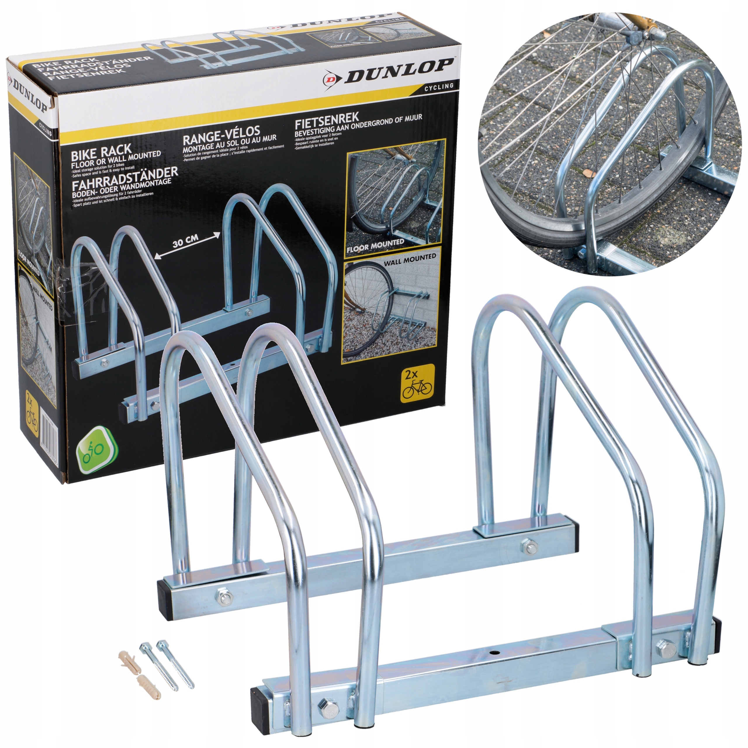 Stojak na 2 rowery rowerowy stalowy parking 2 stanowiska ocynkowany Dunlop