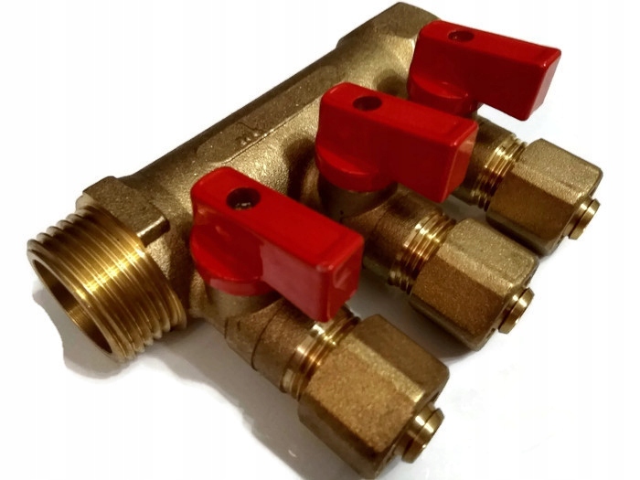 

Rozdzielacz Pex 1''x16mm x3 Sekcje Do Ciepłej Wody