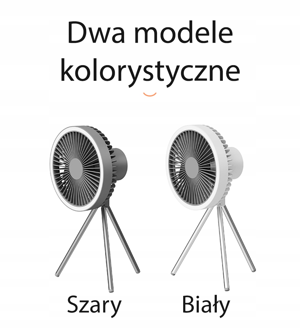 WIATRAK OGRODOWY PRZENOŚNY USB WENTYLATOR 3w1 STOJĄCY WISZĄCY LED POWERBANK Sterowanie mechaniczne
