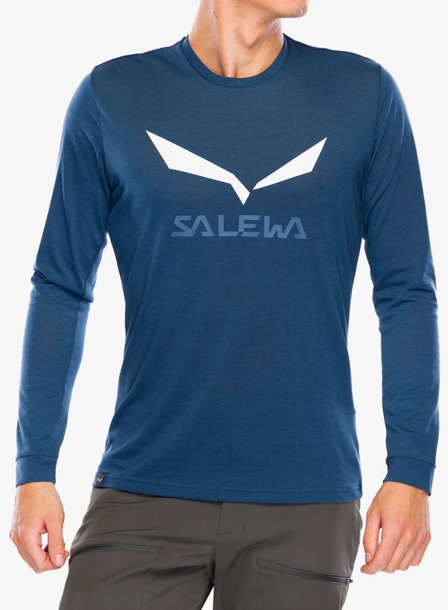Tričko s dlouhým rukávem Salewa Solidlogo Dry L/s Te tmavě džínová barva S