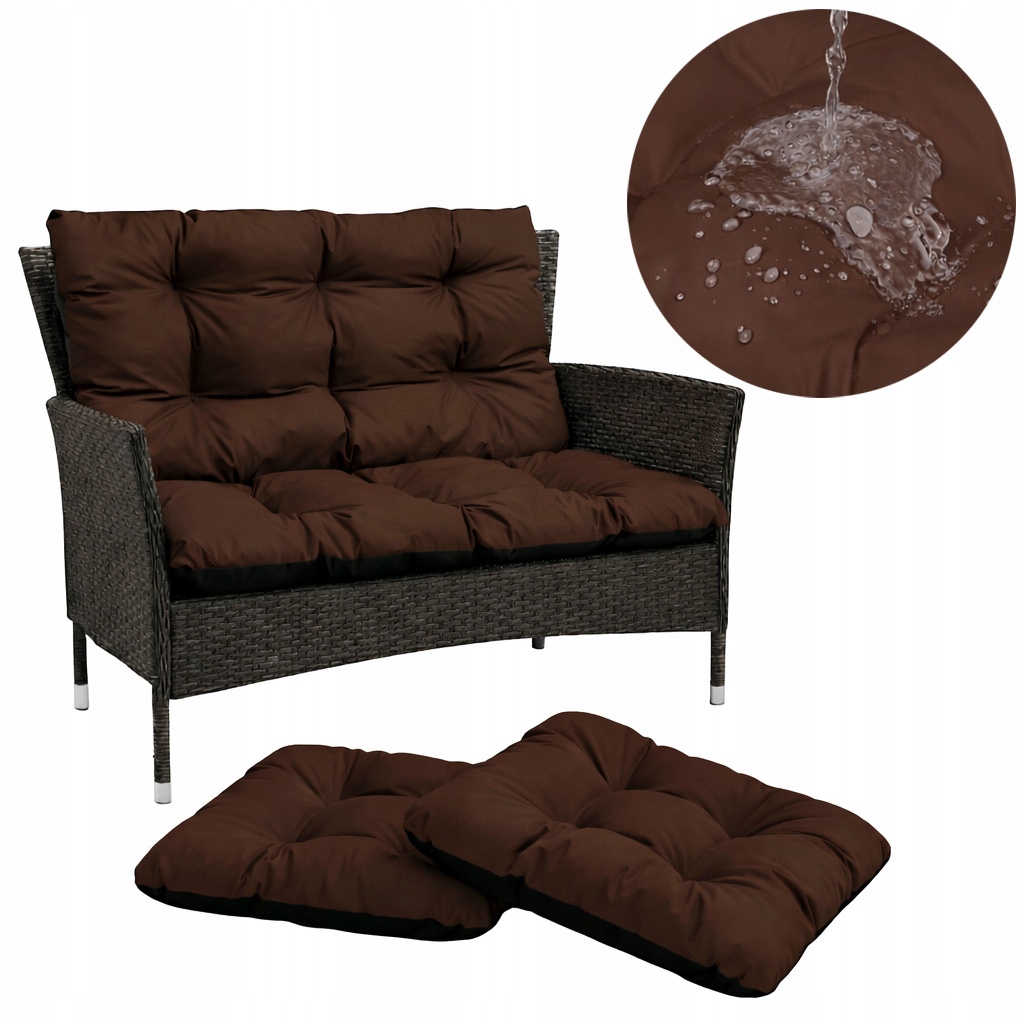 Set polštář na houpačku měkký 100x60x50 2x45/45 Bronz
