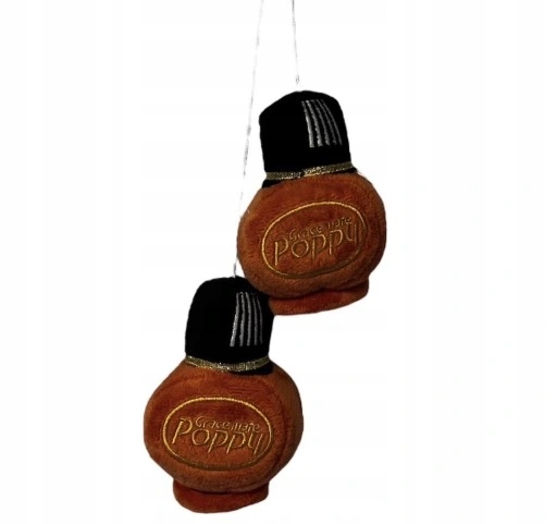 PLUSZOWA ZAWIESZKA POPPY IMITUJĄCA KSZTAŁT BUTELECZKI 8 CM - BRĄZOWA Producent inny