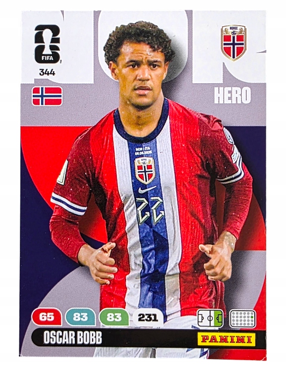 Karty Piłkarskie do albumu Panini World Cup 2026 Hero Norwegia 344 Bobb