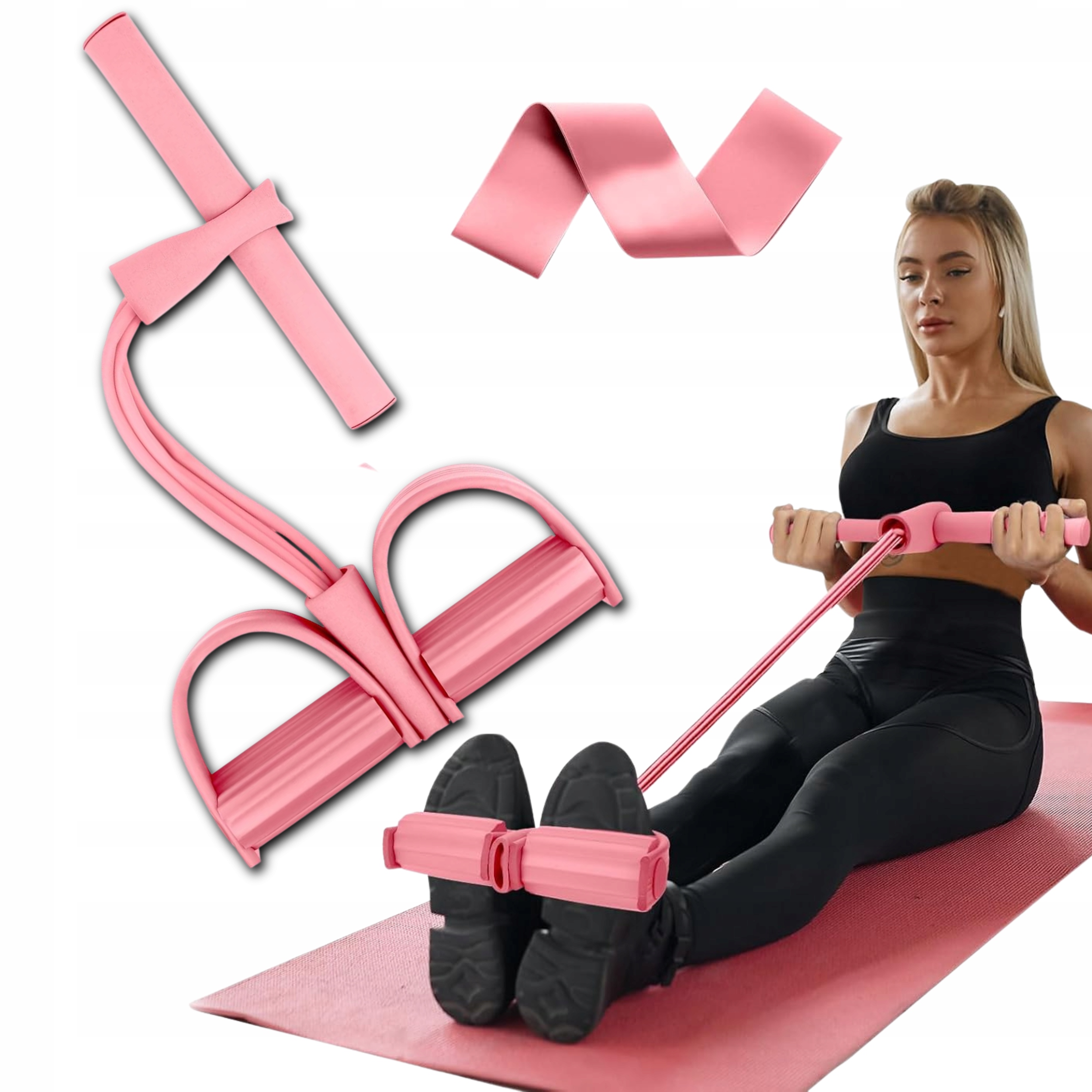 Guma Oporowa Do Ćwiczeń Różowa Treningowa Nóg Dla Kobiety Fitness
