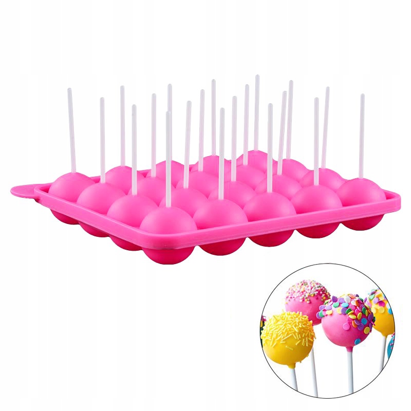 

Forma Silikonowa Do Cake Popsów Lizaków + Patyczki