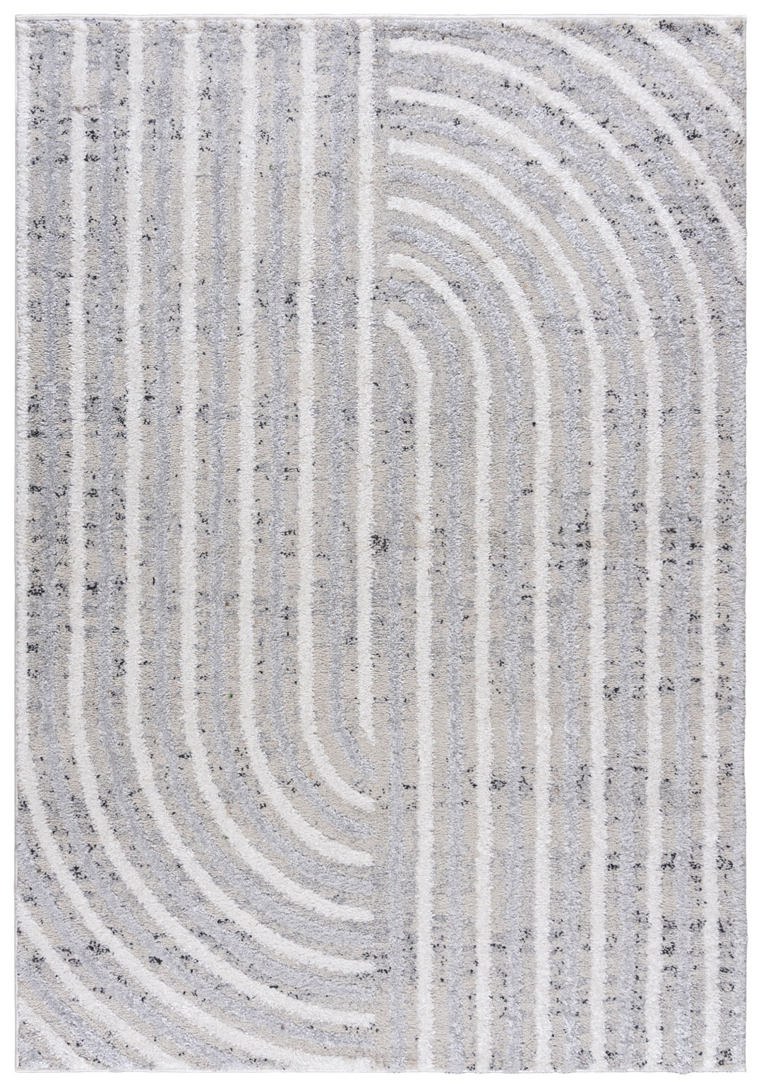 Koberec do obývacího pokoje béžový 160x230 cm, geometrické oblouky, moderní, měkký