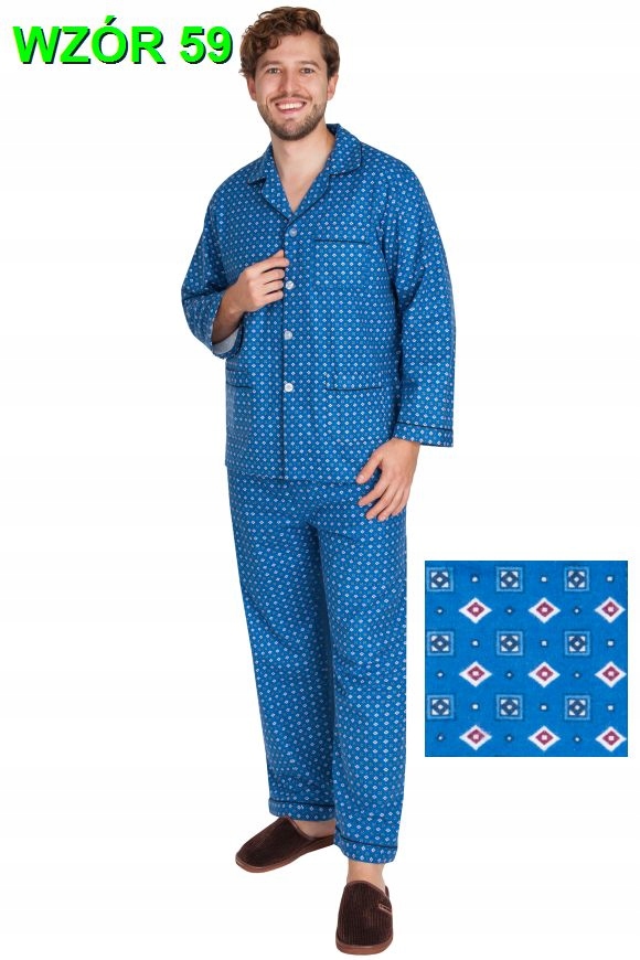PIŻAMA MĘSKA FLANELOWA FLANELA r. 5XL FOR-MAX Wzór dominujący inny wzór