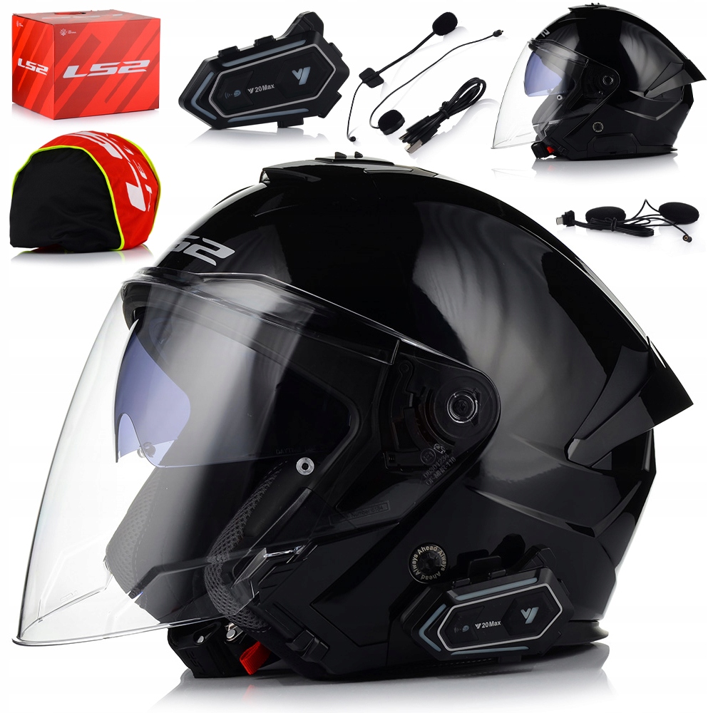 Otvorená Motocyklová Prilba LS2 OF618 Verso II Lesk Clona Interkom