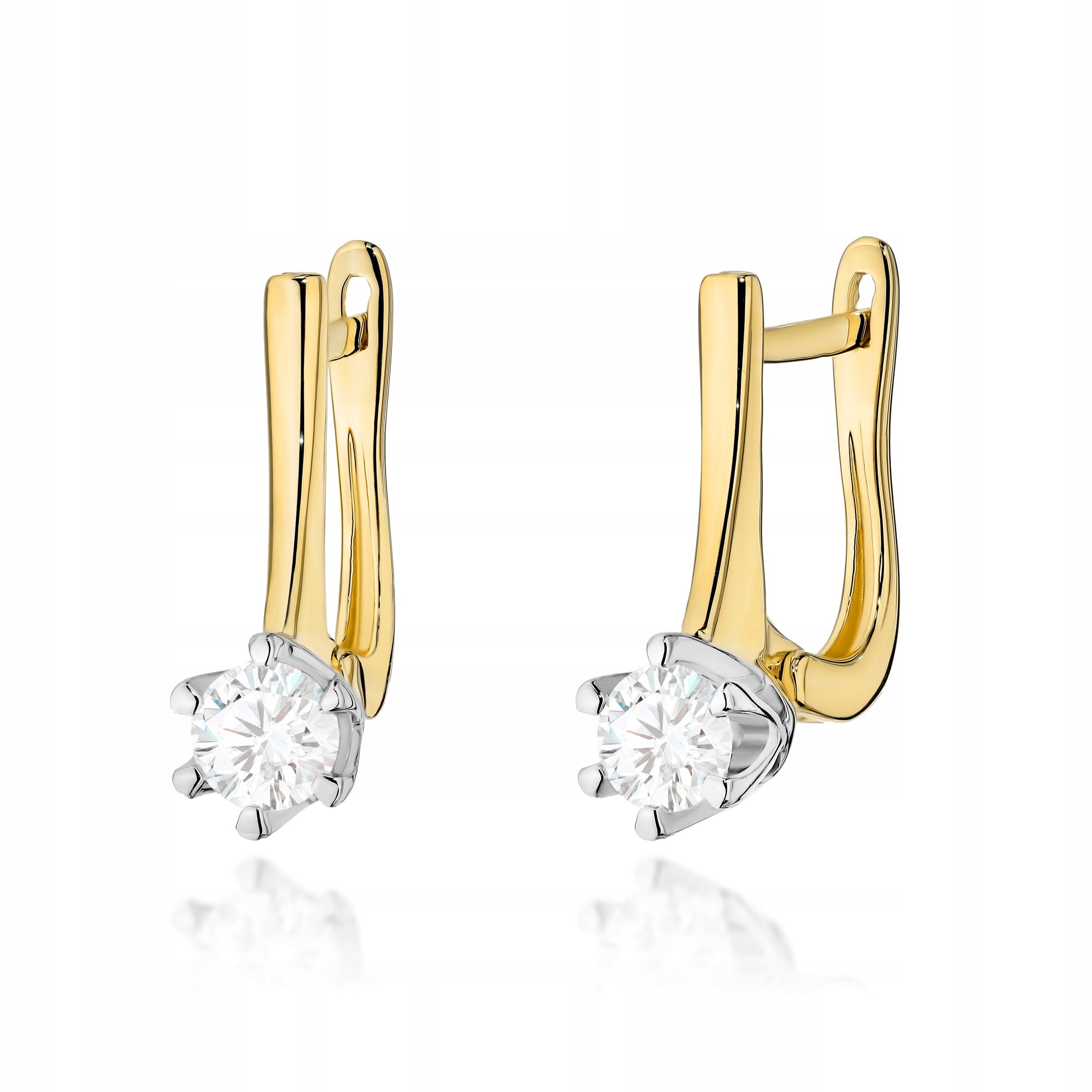 Zlaté náušnice 585 s bílým zlatem a brilianty jako dárek k Valentýnu 2.7 g