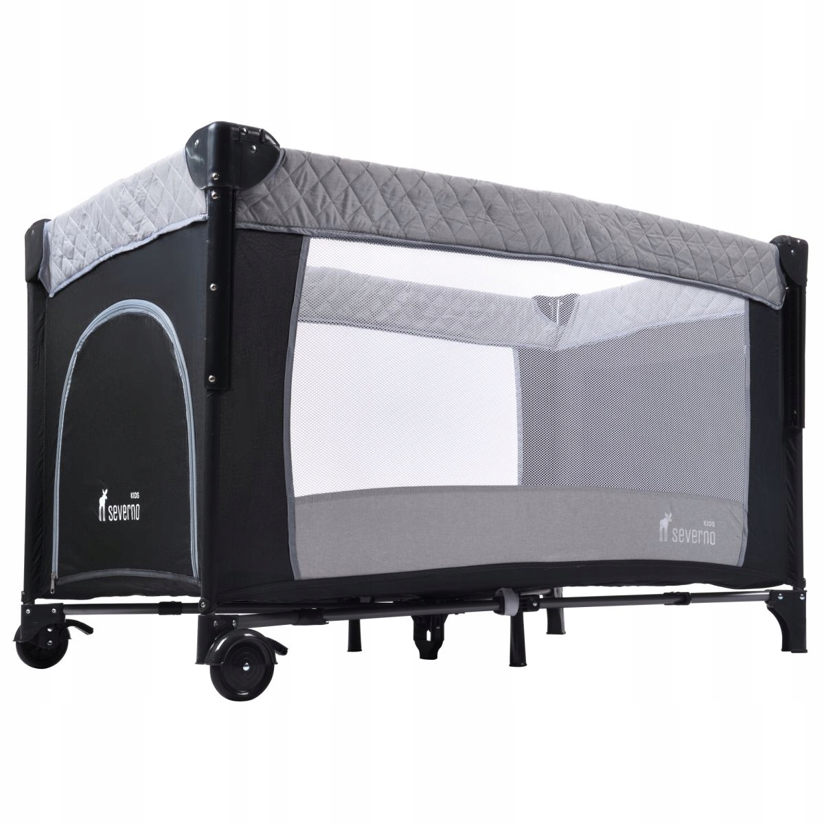 ŁÓŻECZKO TURYSTYCZNE DOSTAWNE DWUPOZIOMOWE SKŁADANE KOJEC MOSKITIERA +TORBA Marka Severno Kids