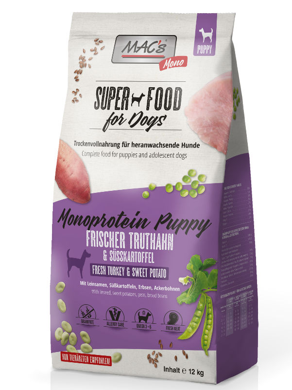 Sucha Karma Monobiałkowa Dla Szczeniaka Mac's Dog Indyk Z Batatami 12KG