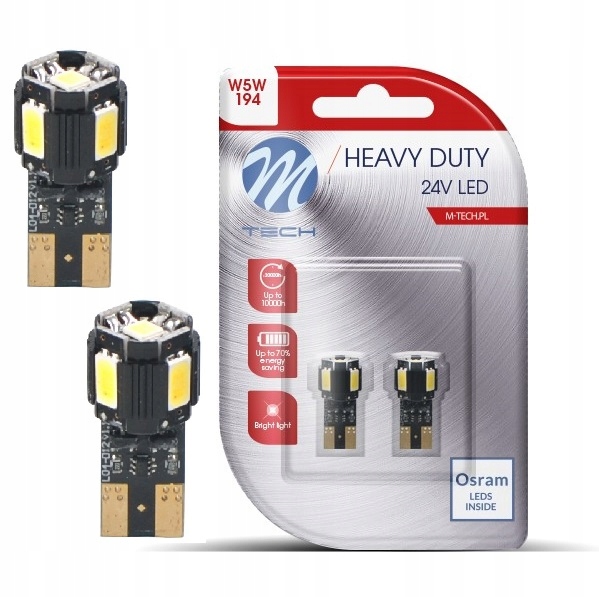 

24V Tir M-tech Osram Led Żarówki W5W T10 Biała