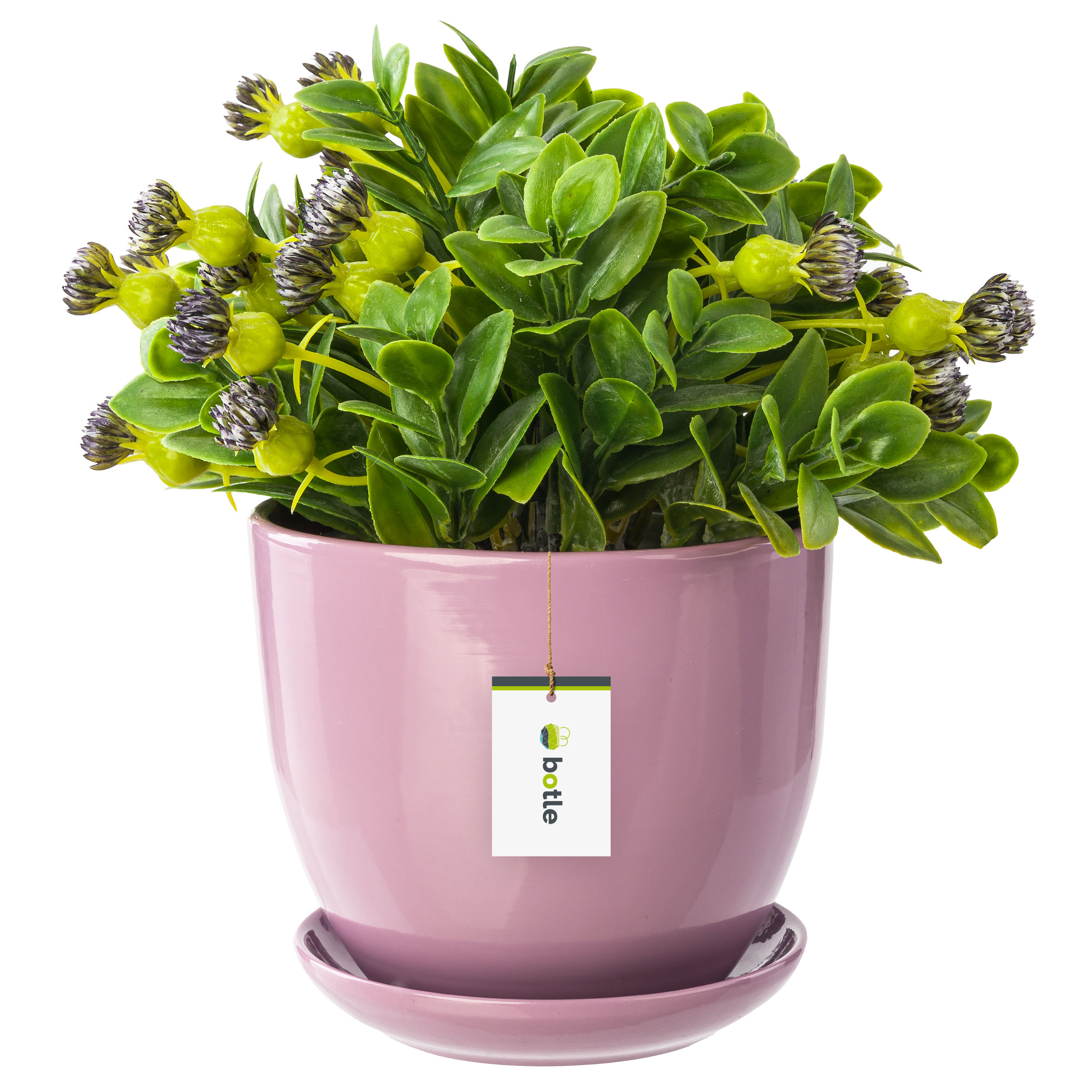 

Doniczka ceramiczna ø21cm z podstawką pudrowy róż