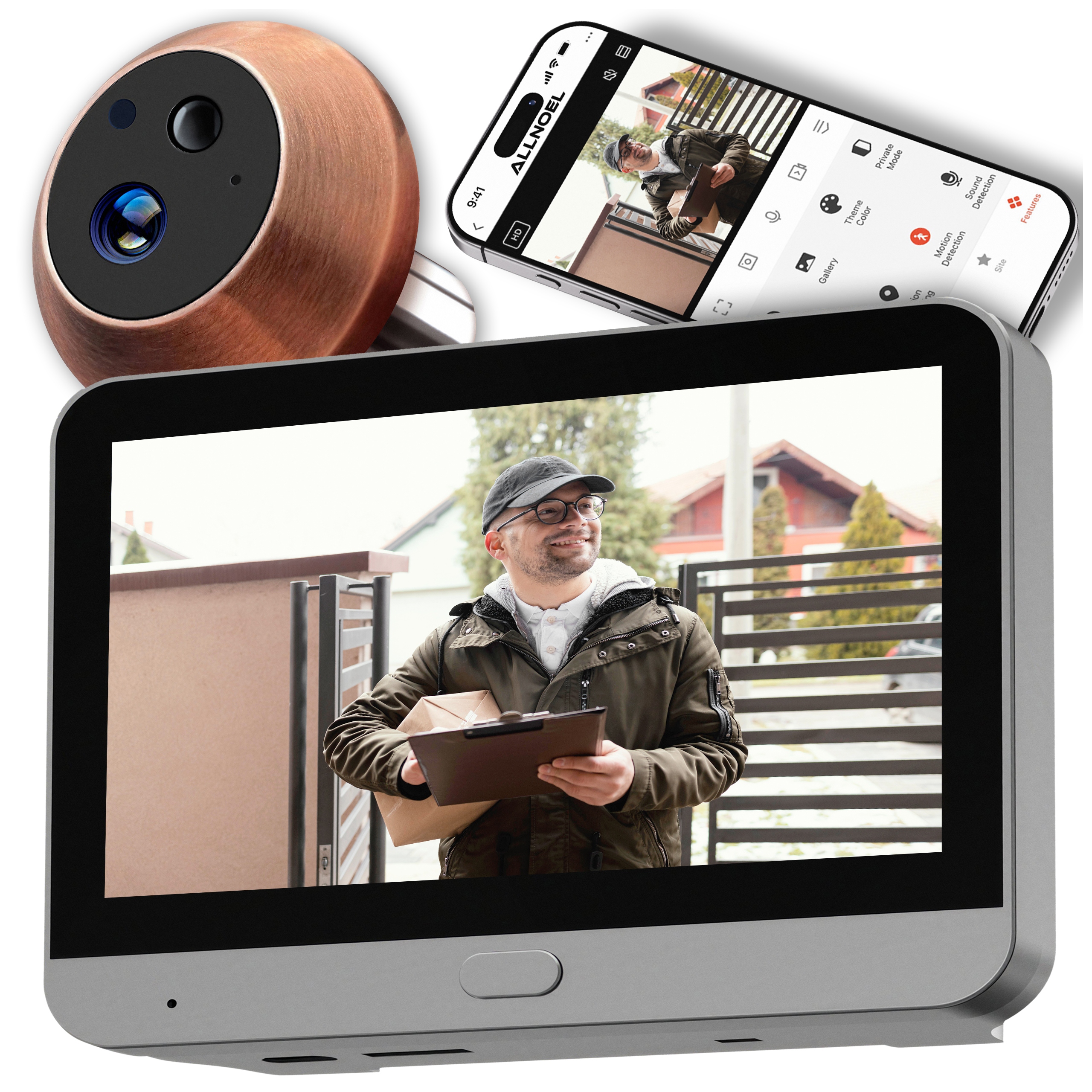 Kamera Judasz Full Hd Wifi Tuya Videovrátnik Nočný Režim 5000 mAH 167°