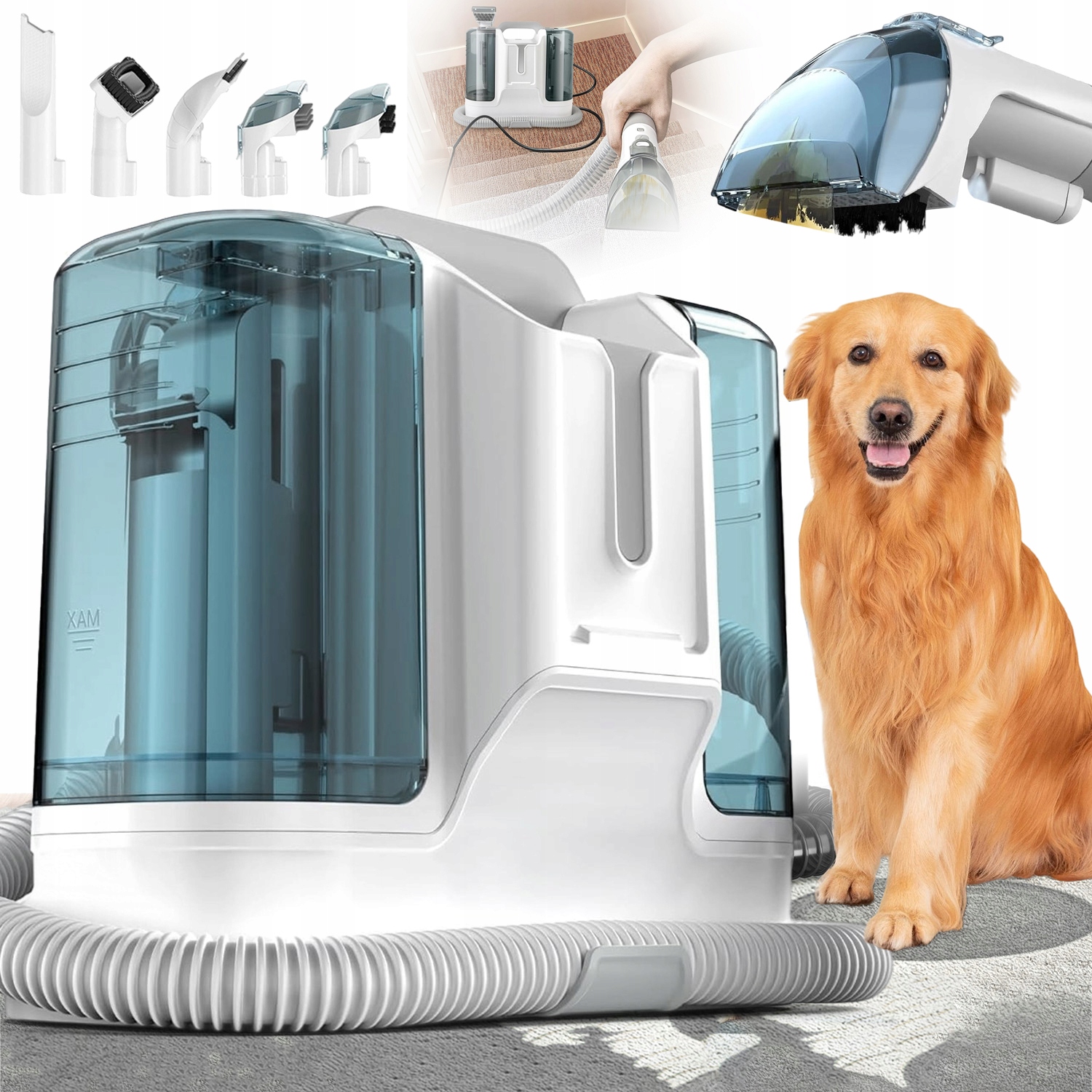 Vysavač Prací S Silným Sáním 2 V 1 6 Čisticích Hlavic 1800 ML 600 ML