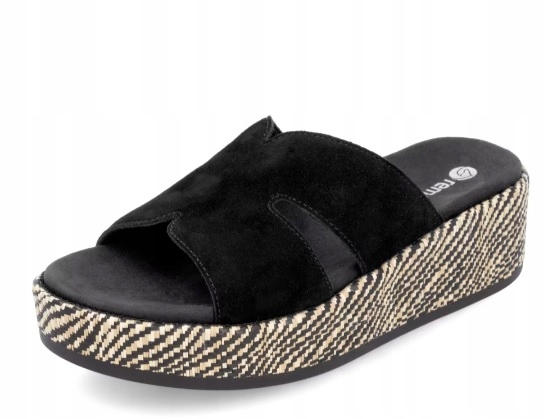 Remonte D1N55-02 Nazouváky černé pohodlné kožené vel 38