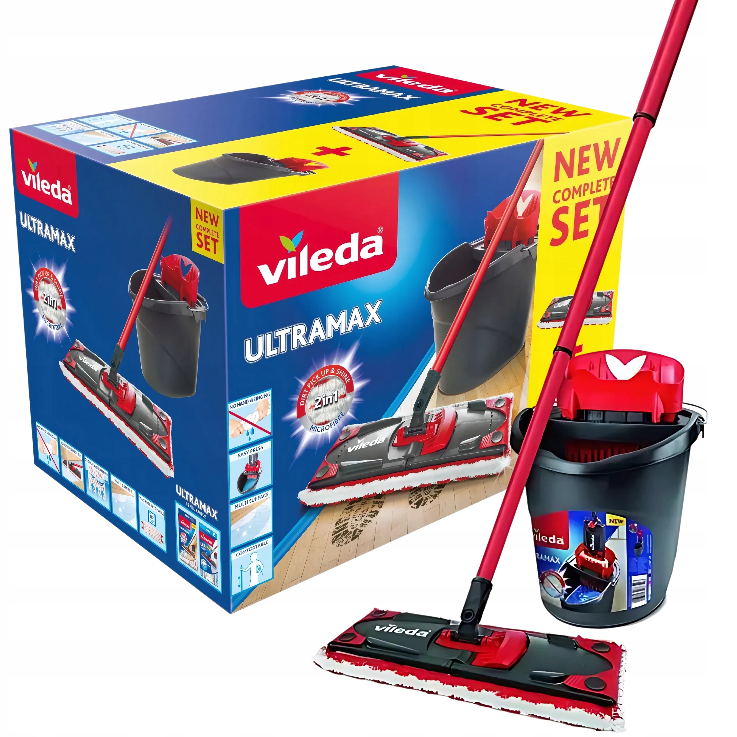 Levně Mop Sada Vileda Plochý Ultramax Kbelík S Mopem Pl