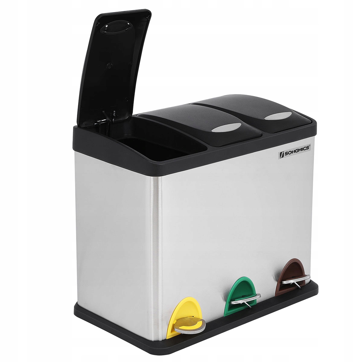 Levně Odpadkový koš do kuchyně kovový na tříděný odpad 24 l